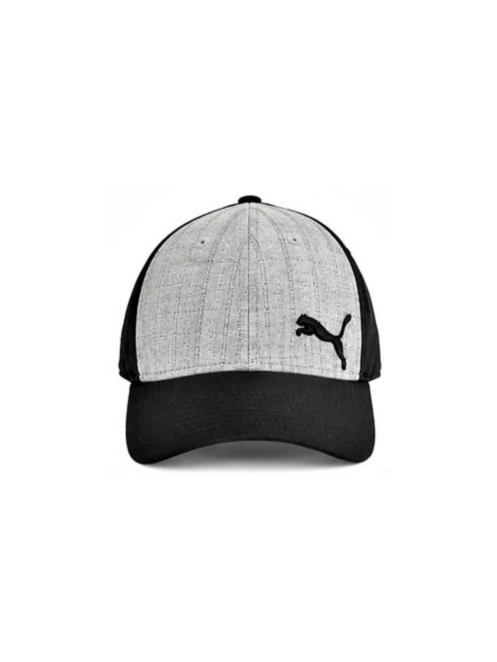 Puma Flexfit Gray Black Baseball Cap One Size Embroidered Logo Hat